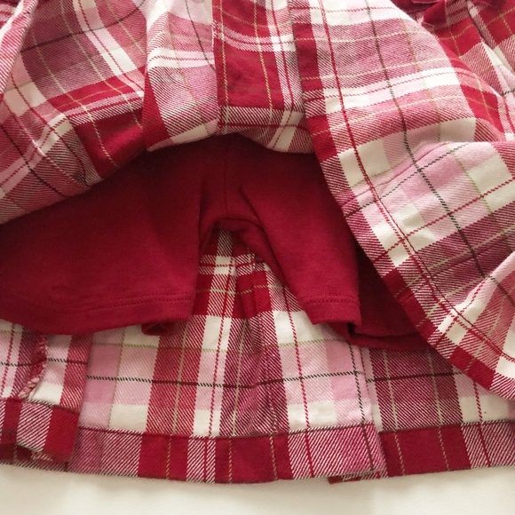Gymboree Red Plaid Velvet Bow Skirt Sz 8 - Picture 3 of 7
